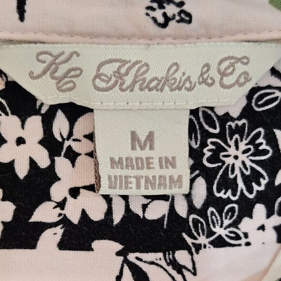 KC Khakis & Co Button-Up Tunic Dress Medium Floral Stripe Cottagecore - Picture 7 of 11